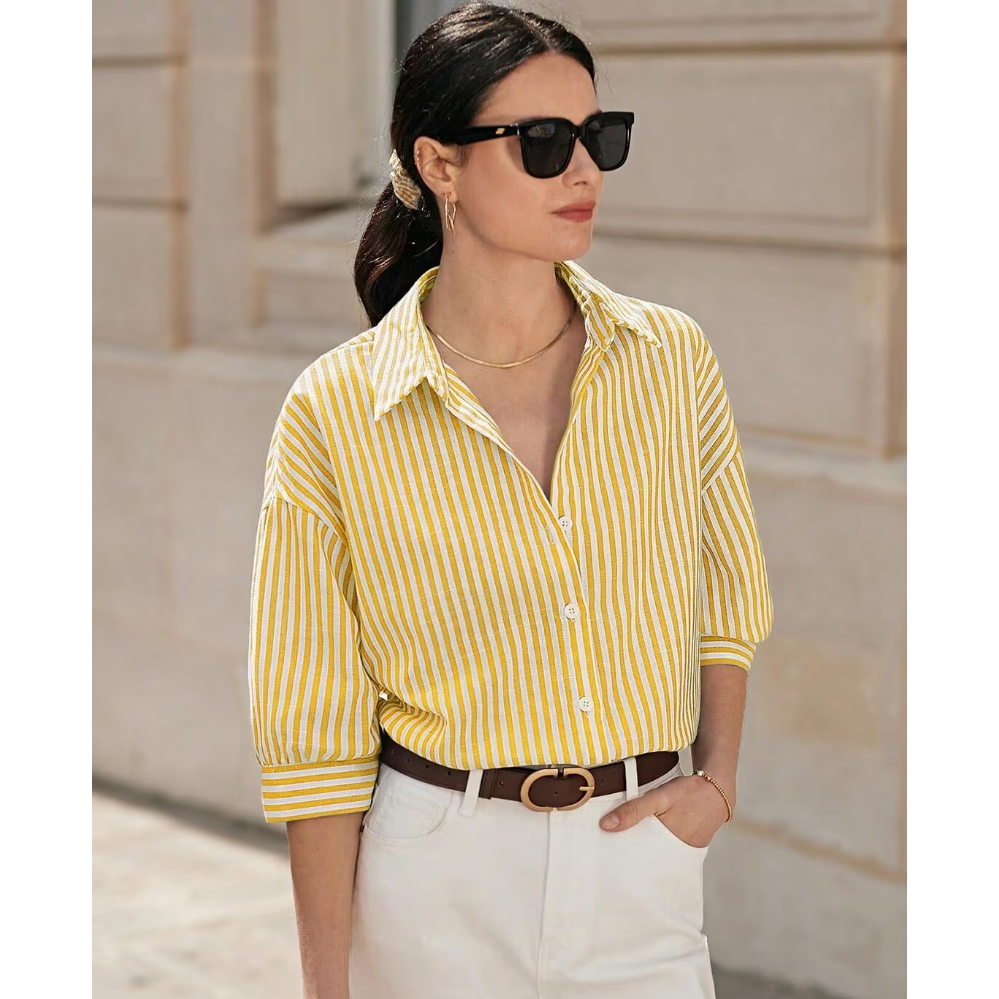 PARALIANS Women Regular Fit Stripes Shirt